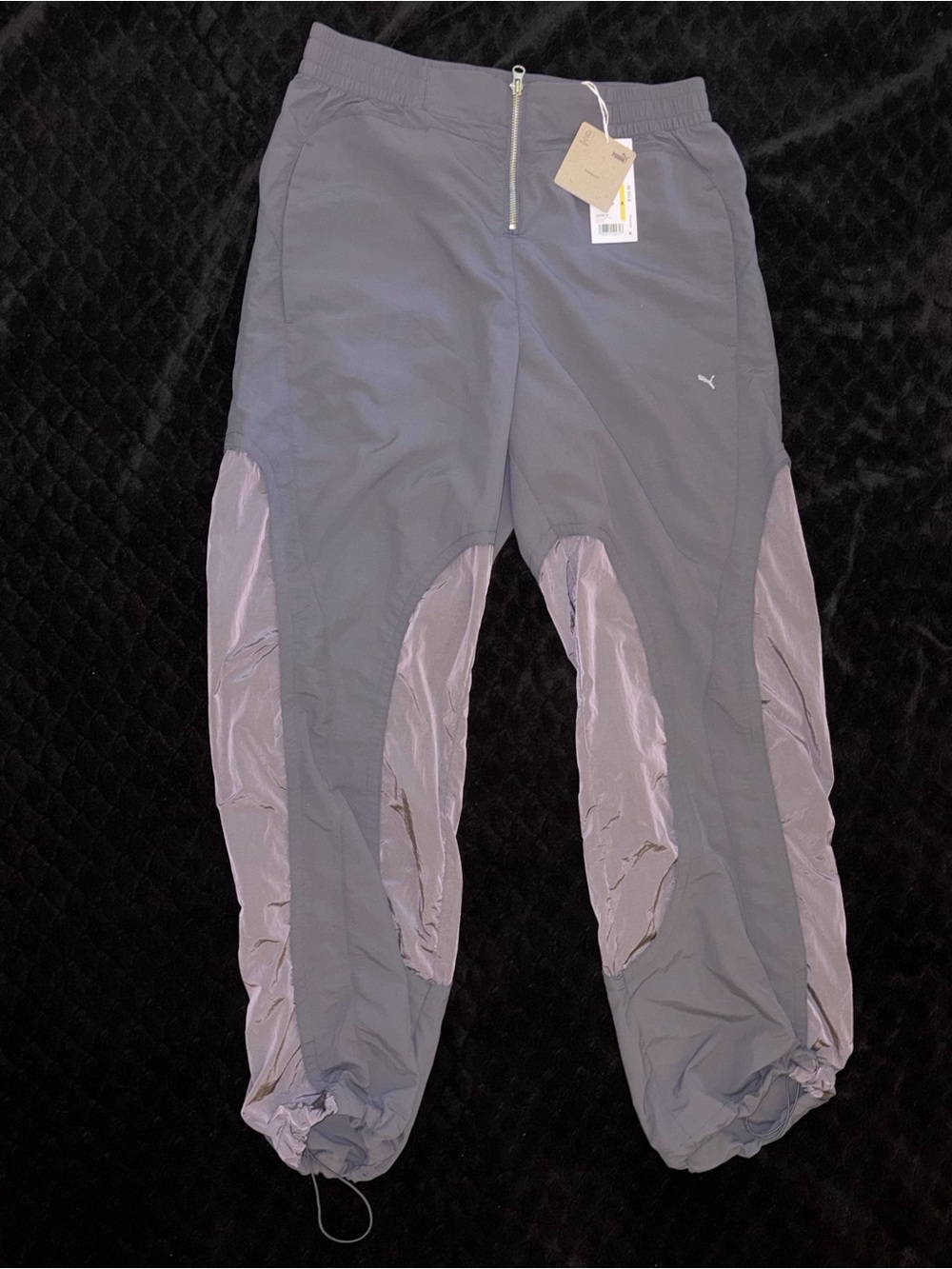 Puma Men's Gray Joggers with Light Lavender Panels